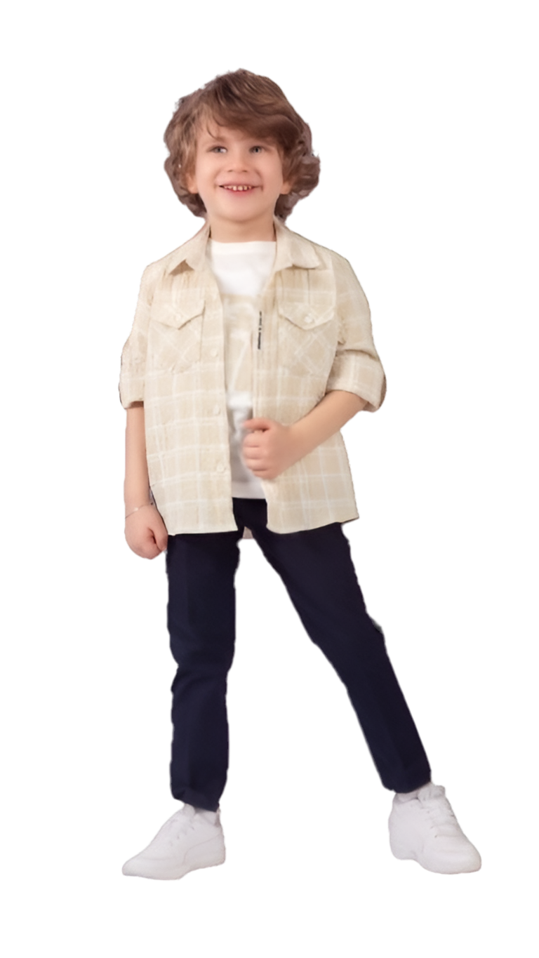 3 pièces Pantalon , t-shirt & chemise