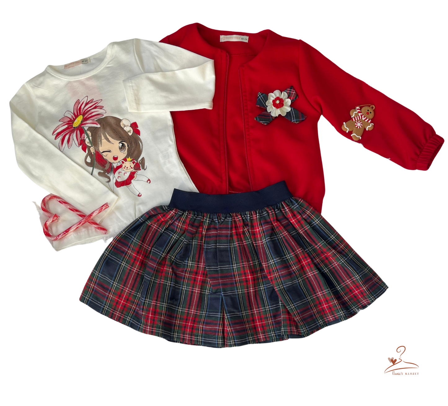 3 pièces manches longues , veste & jupe