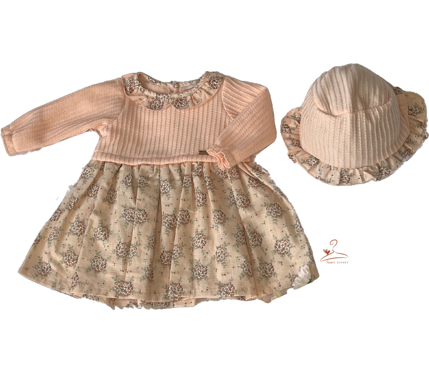 Robe & chapeau floral fillette